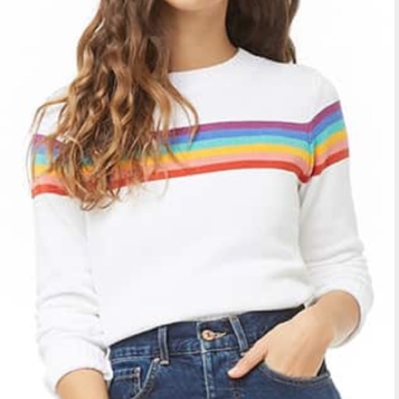 Forever 21 Sweaters - Rainbow stripe F21 sweater worn once